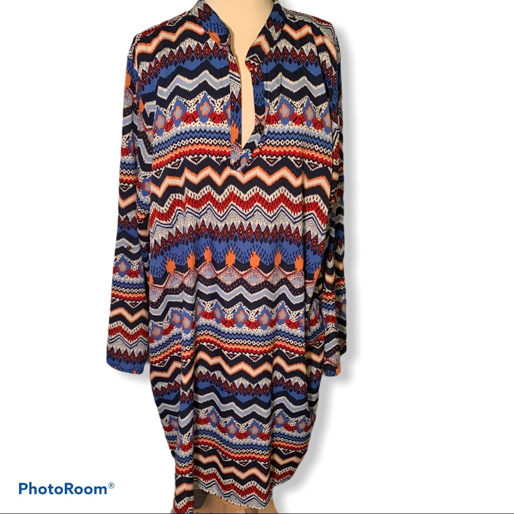 Indulge by Gogo Apparels Multicolor Lightweight Shift Dress 2X